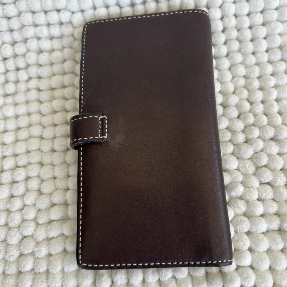 Authentic Coach Womens Leather Snap Closure Bi Fold Cardholder‎ Wallet Brown
